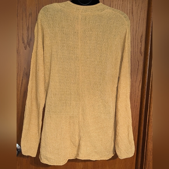 Mustard yellow Eileen Fisher light weight wool knit v-neck top | Size L‎ - Picture 2 of 7